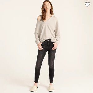J.Crew 9" high-rise toothpick jean in Charcoal wash 25